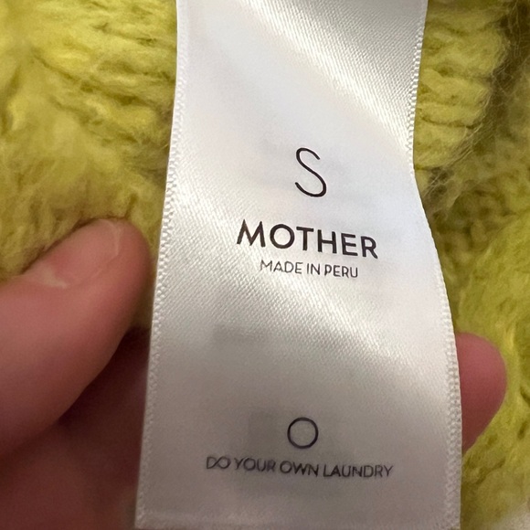 Mother Women Yellow Extended Sleeve Crop Cable Pullover Sweater - Picture 8 of 10